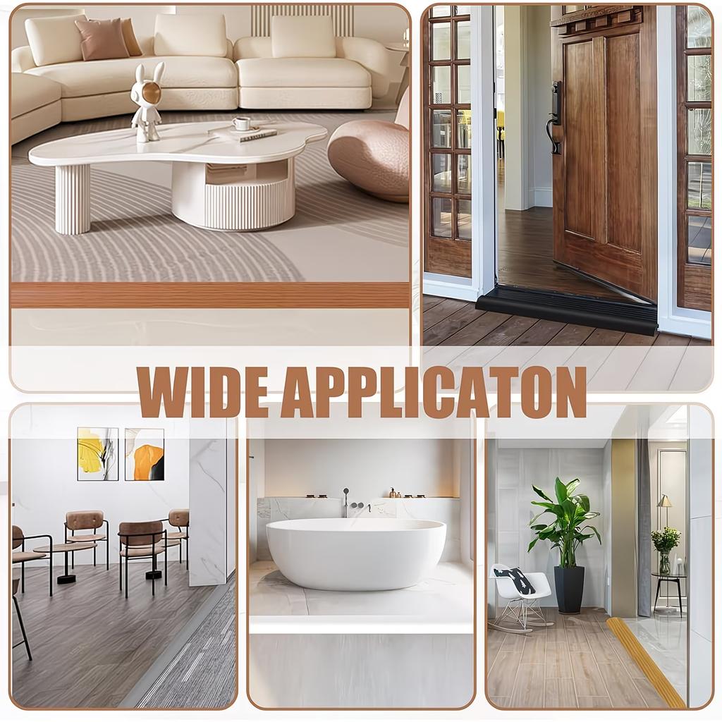 1PC 1mx7cm Carpet to Tile Floor Transition Strip Self Adhesive Wear-resistant Edging Trim Cuttable PVC Doorway Divider Strip Hou