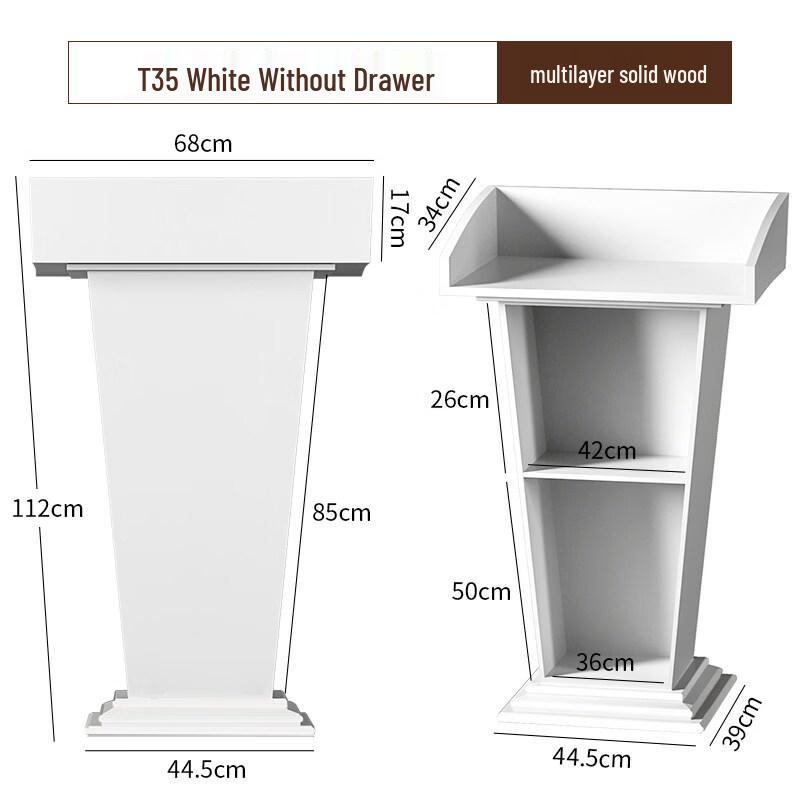 Solid Wood Podium T-35A White