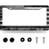 Grey Black American Flag License Plate Frame Vintage USA Flag License Plate Stainless Steel Funny License Plate Holder Patriotic Car Accessory Car