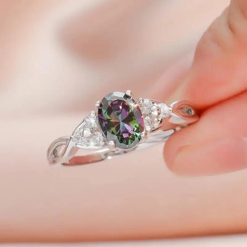

Colorful Luxury Princess Square Women s Ring Bright Cubic Zirconia Wedding Anniversary Party Personalized Jewelry 10