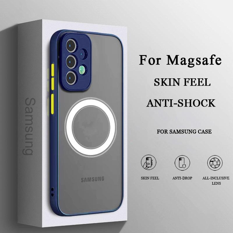 Luxury Magnetic Magsafe Wireless Charge Case For Samsung Galaxy S24 S20 S21 S22 S23 FE Plus S24 Ultra 5G Shockproof Armor Cover