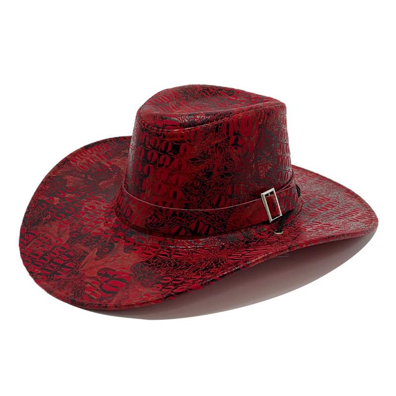 Retro Cowboyhut für Männer Frauen PU-Leder Sonnenschutz für Outdoor-Camping-Aktivitäten