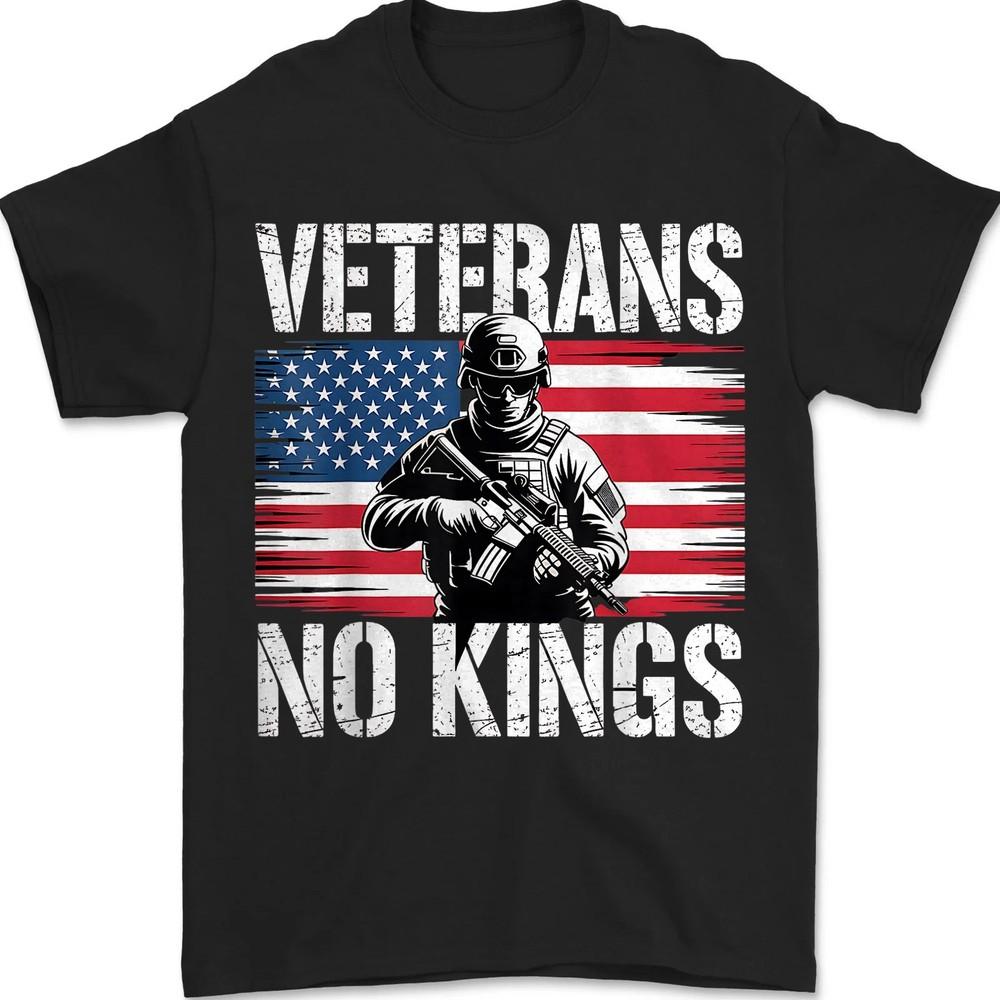 No Kings Patriotic American Flag Veterans Day, Freedom Over Kings Unisex T-Shirt