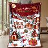 Coperta in Flanella Stampata con Nome Personalizzato di Natale Caldo Confortevole Coperta da Letto Decorazione per la Casa Regalo Festivo