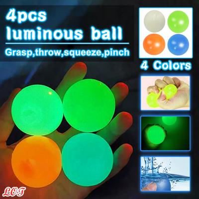Lote de bolas adhesivas fluorescentes para pared, juguete de descompresión, regalo para niños