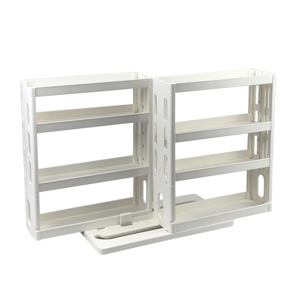 

3 Tier Kitchen Storage Slide Cabinet Rotating Organize Spices Jar Bottle Storage Rack Kitchen Bottle Storage Organizer Shelves білий