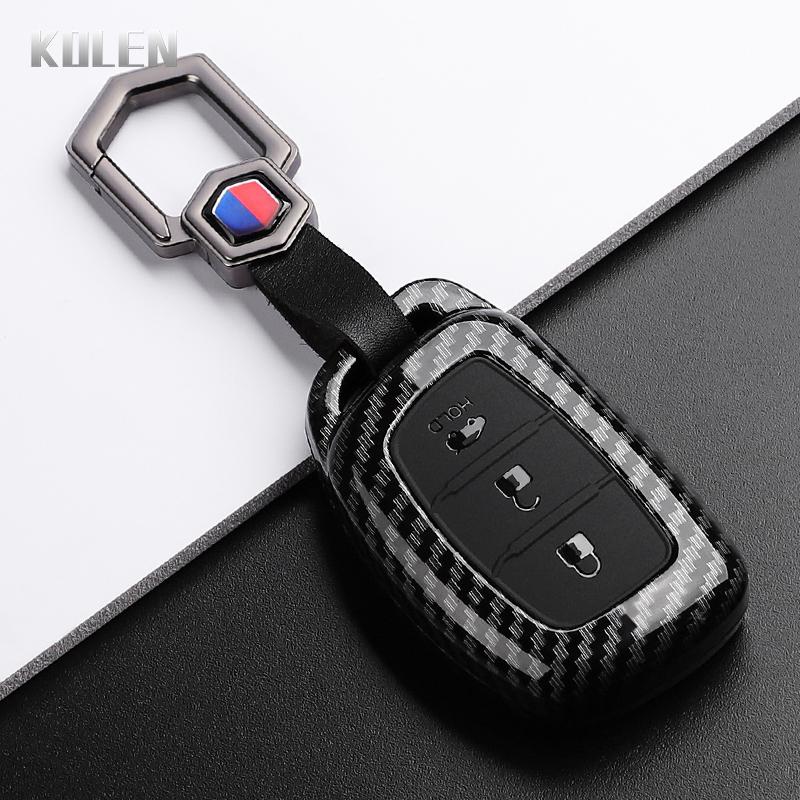 Abs Carbon Fiber Style Car Key Case Cover For Hyundai Ix35 I40 I20 I10 Tucson Elantra Creta Sonata Ioniq Accent Creata Keychain