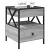 Nightstand with Infinity LED Gray Sonoma 40 X 40 X 51 Cm