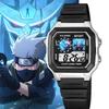 Naruto, Kakashi Sasuke, Anime Würfel, Wasserdichte Elektronische Sportuhr für Schüler, Wecker, Nachtlicht