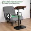 C Shaped End Table Adjustable Height Skinny Side Table 360 Degree Swivel TV Tray Table Night Stand with 2-Tier Storage Shelf Reversible Couch Table