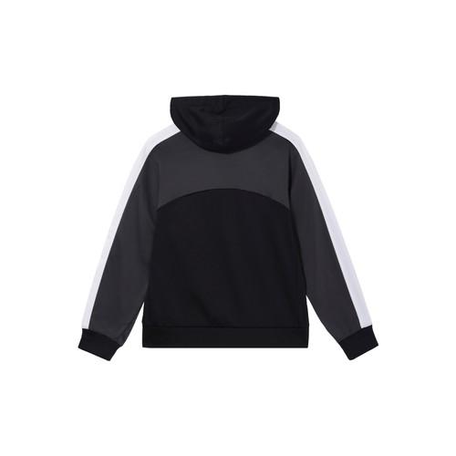 Nike Printed Logo Pullover Hoodie Colorblock Sweatshirt for Men Black