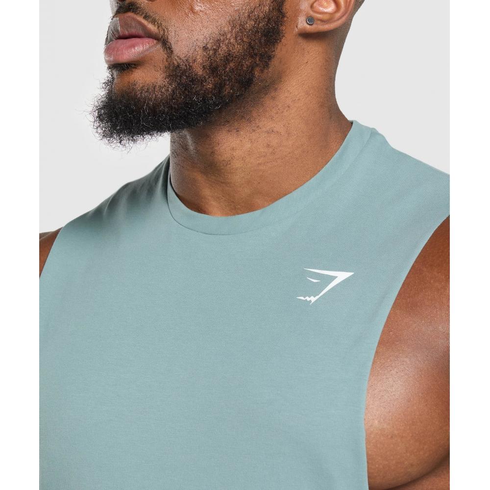 Gymshark Critical Drop Arm Tank Celeste Blue A1a2r Udbp
