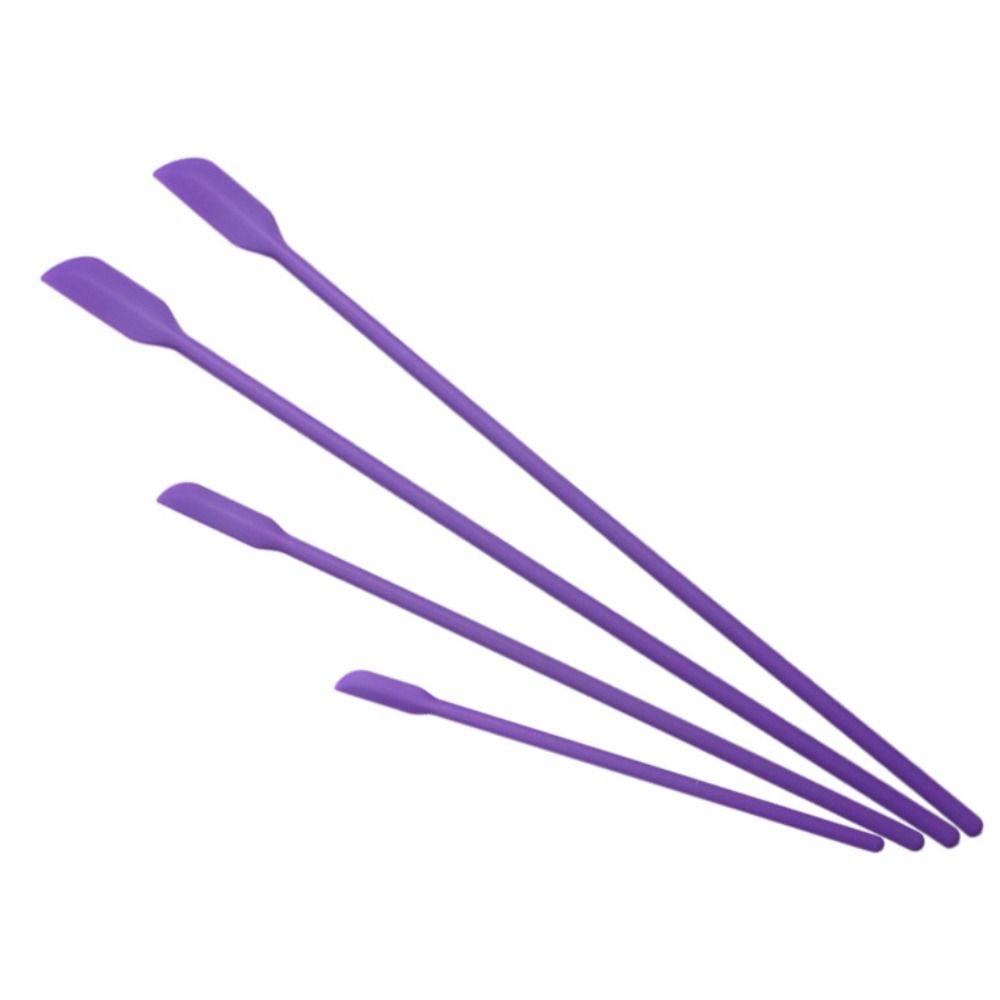 4Pcs/Set Heat-resistant Mini Silicone Spatula Set Safe Easy To Clean Rubber Spatula Long Handle Food Grade Jam Bottle Scraper
