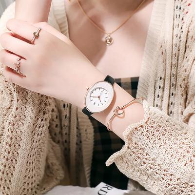 Minimalistyczne Owalne Damskie Zegarki Prosty Elegancki Damski Zegarek na Rękę Kwarcowy Skórzany Damski Zegar Reloj Mujer Relogio Bez Bransolety
