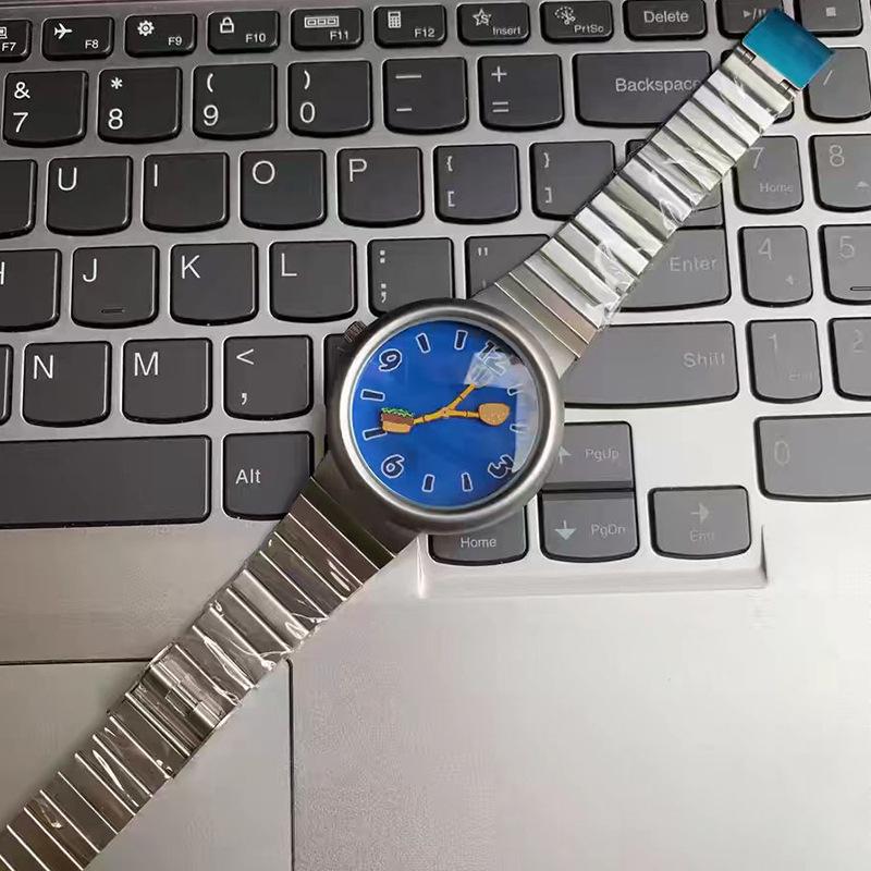 Alien Garden SpongeBob Hamburger Waterproof Couple Watch for Men and Women