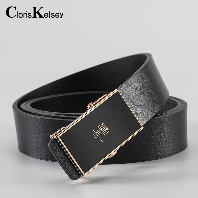 Cloris Kelsey Men's Toothless Automatic Buckle Casual Belt