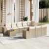 Vidaxl 11-Cz. Garden Furniture Set With Cushions, Beige, Poly Rattan
