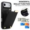 For iPhone Air Case TPU + PU Leather Hardware Decor Phone Cover with Card Holder