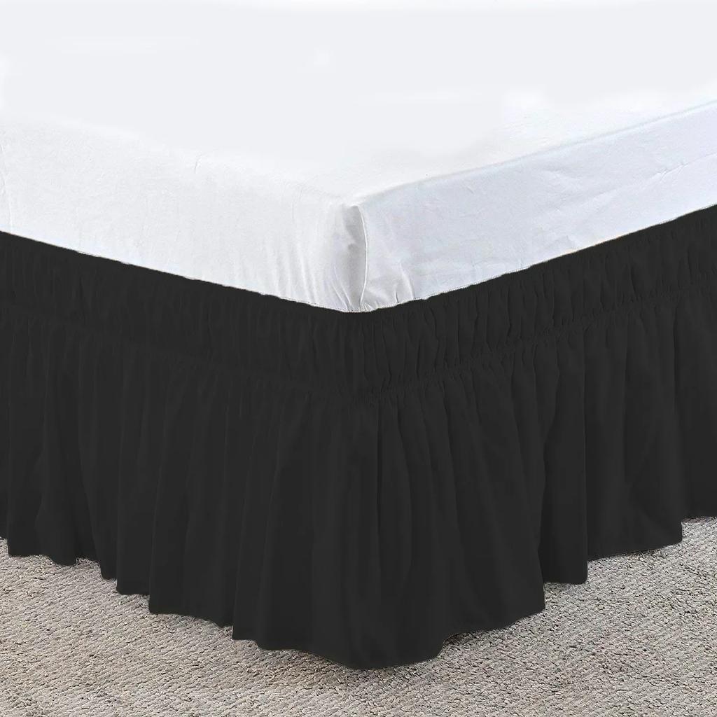 Twin/Full/Queen/King Size Bed Skirt Dust Ruffle Fit Bedspread Double Bed Skirt Adjustable Elastic Belt 40cm Height Jupe De Lit