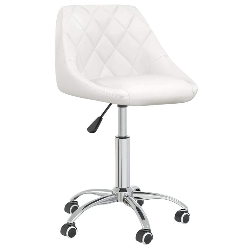 Office Chair Swivel White Faux Leather