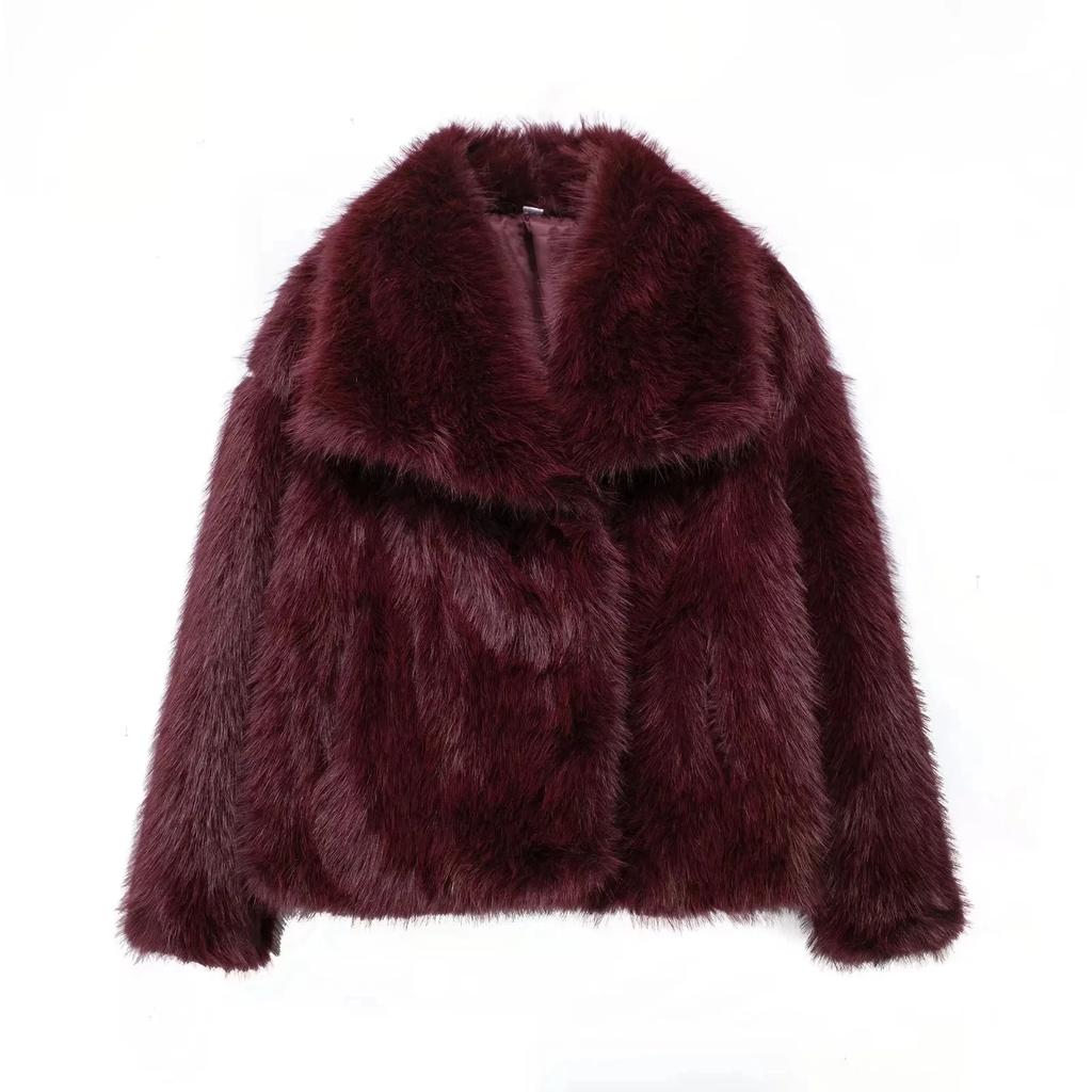 Metallfarbene Pailletten-Webjacke für Damen Locker Stehkragen Langarm Mantel Herbst Winter Schicke Damenoberbekleidung
