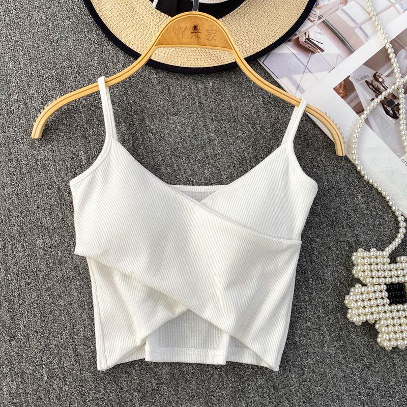 European and American Women's Clothing Silm Slimming and Short Cross Strap