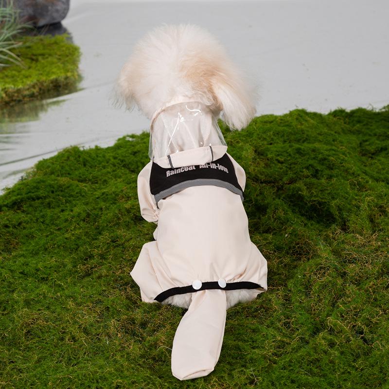 Four-Legged Dinosaur Dog Raincoat with 3D Tail – Waterproof for Medium & Large Breeds