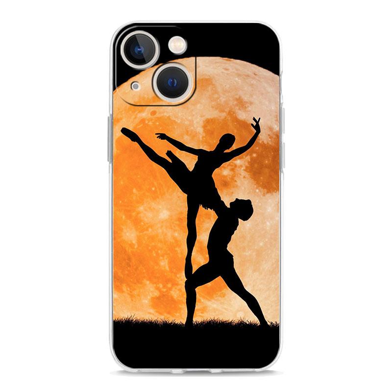 Simple Swan Dance Ballet Luxury Phone Case For iPhone 15 16 14 13 12 11 Pro Max XS X XR SE 7 8 Plus TPU Clear Lens Protect Cover