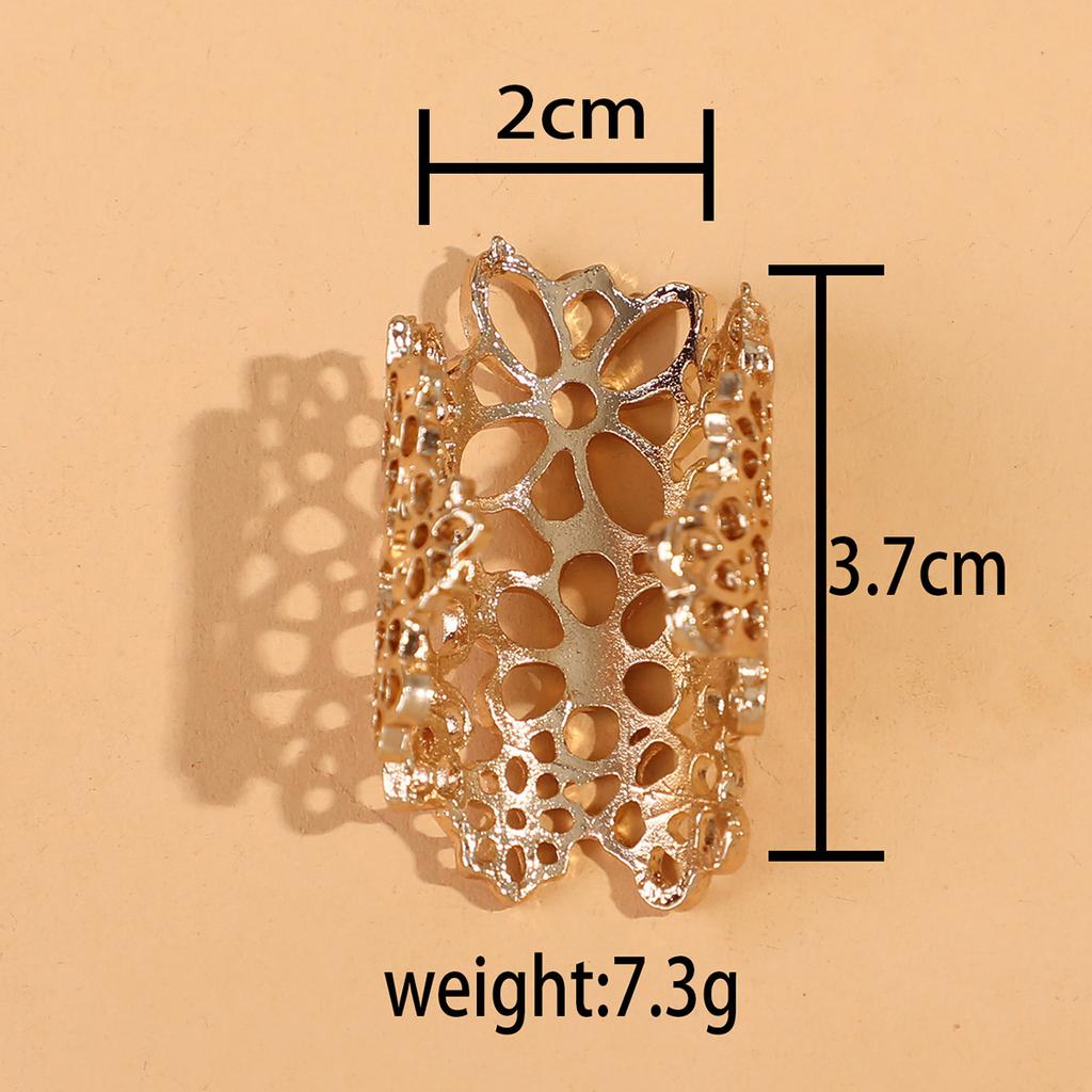 1 szt. pierścionek damski w stylu etnicznym vintage z wyciętym cyrkonem, wszechstronny dodatek na co dzień