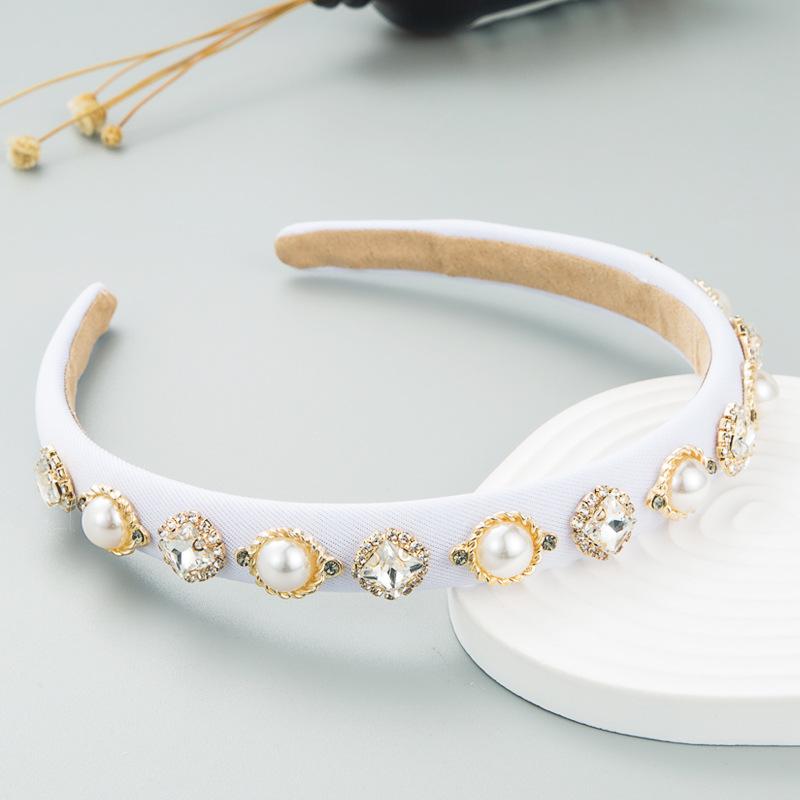 Women's Hairband Shiny Pearl Baroque Thin Sponge Head Band Simple Thin Edge Headwear
