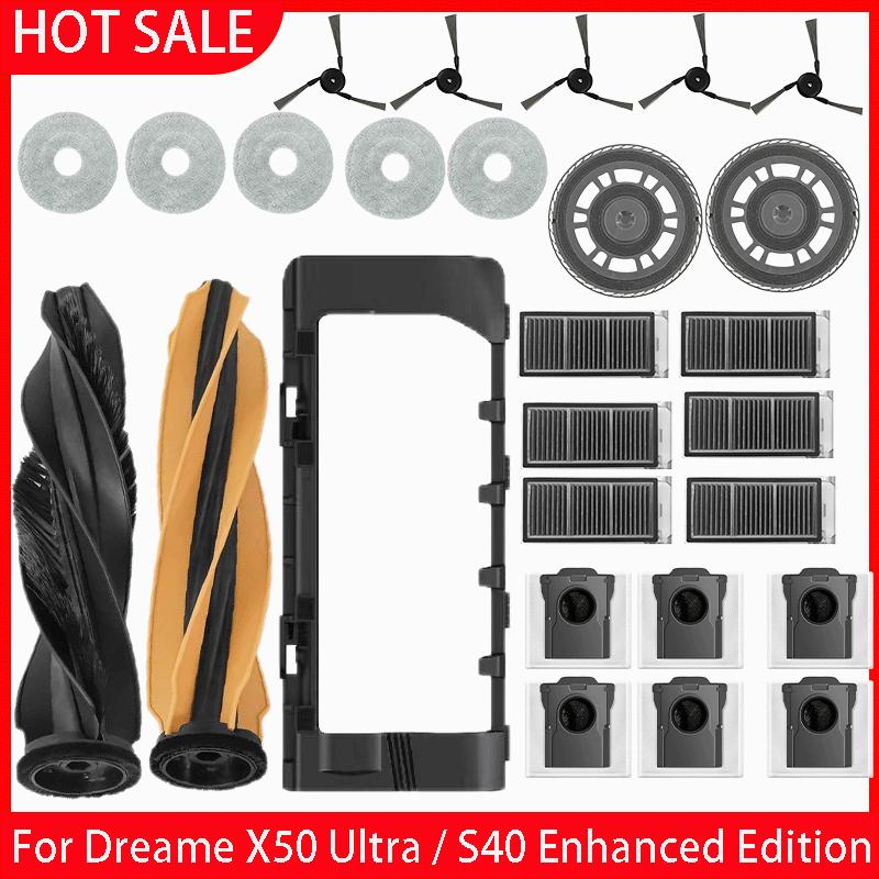 Accessori Robot Aspirapolvere Dreame X50 Ultra / S40 Enhanced Edition Rullo Principale Spazzola Laterale Filtro Hepa Mocio Sacchetto Polvere Parti