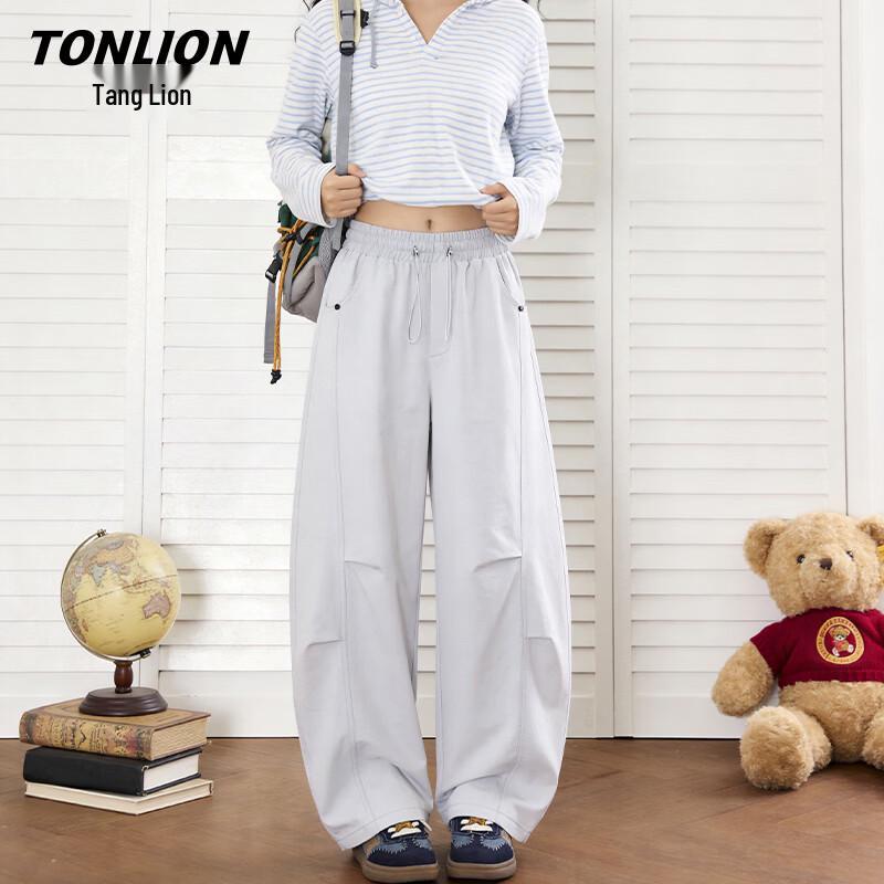 TonLion Women s Casual Wide-Leg Cargo Pants L