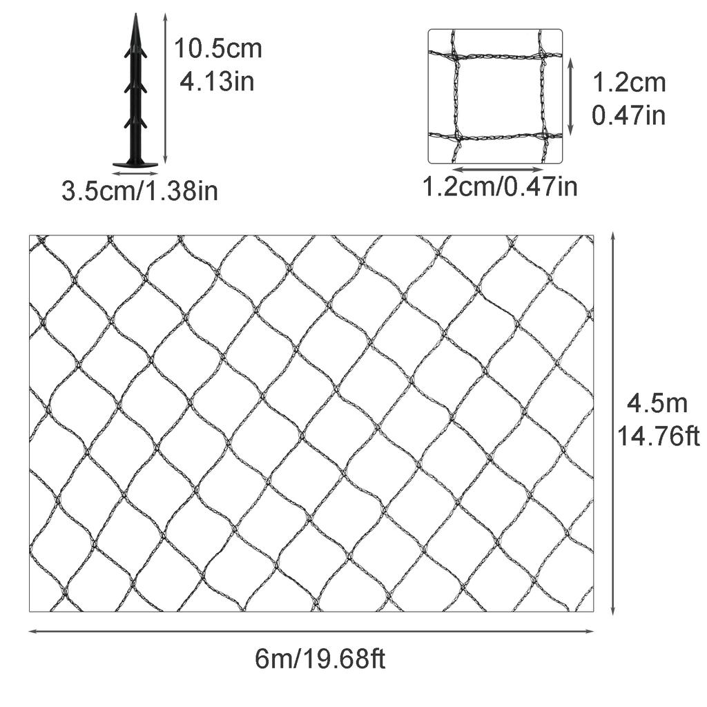 Black Orchard Bird Netting High Density Polyethylene Knotless Anti Fall Leaves Pond Net