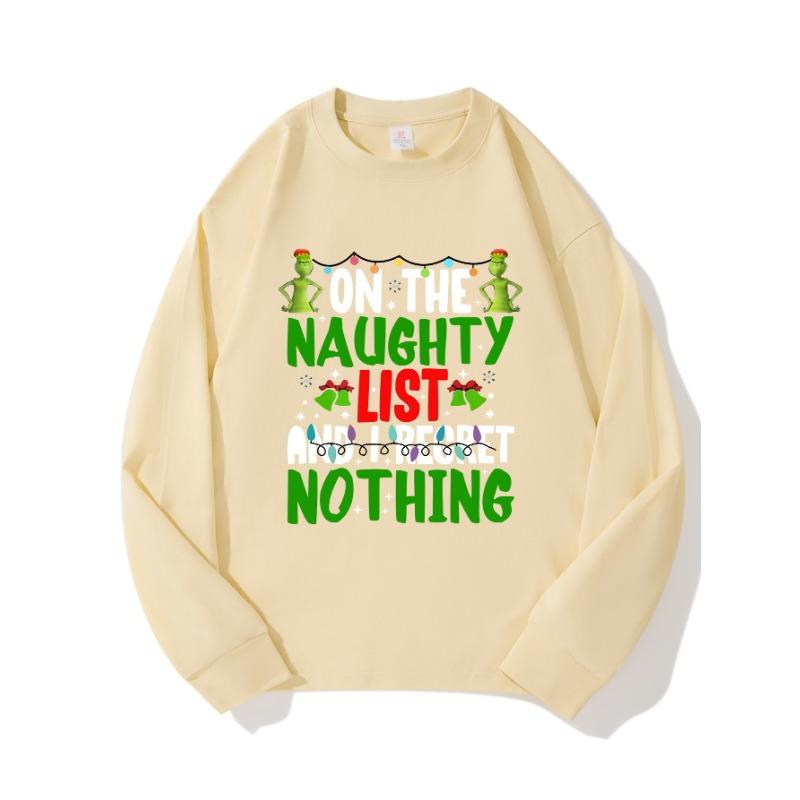 

РождествоЗеленыйПисьмоОсеньОдеждаДлинные рукаваЧистый хлопокНовый мужской и женский топ, весенний внутренний слой, базовая рубашка, футболка с круглым вырезом и длинными рукавами XXL бежевый