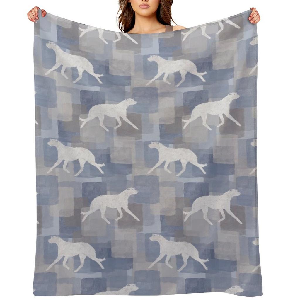 Irish Wolfhounds Throw Blanket Warm Soft Big manga for babies Blankets