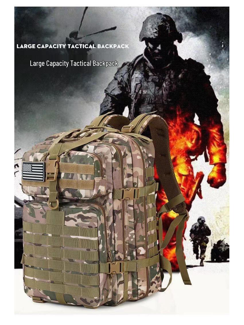 

Outdoor 3P Tactical Camouflage Backpack: Waterproof, Multifunctional, Large Capacity for Camping & Mountaineering 45L