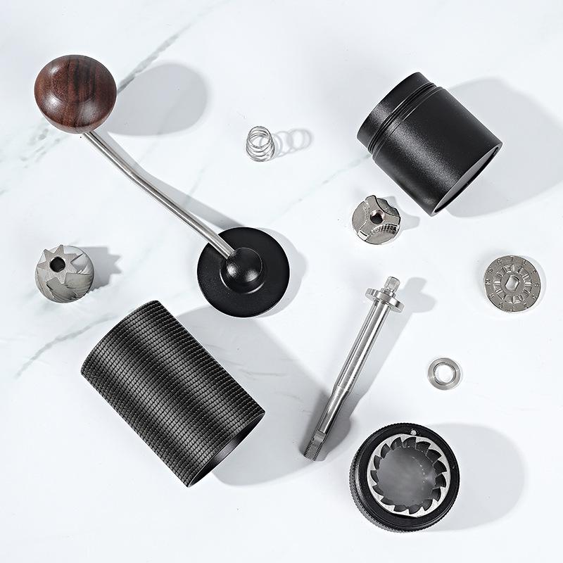 Manual Hand-Crank Coffee Grinder with CNC Steel Burr for Italian Brewing