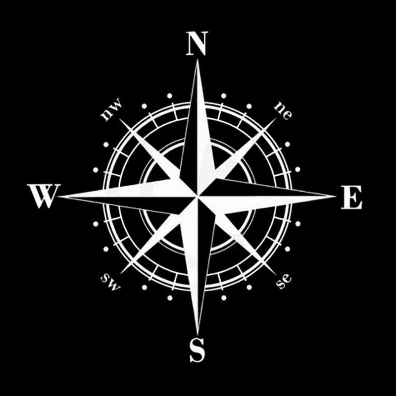 

LYKX Наклейка на автомобиль Дизайн искусства NSWE Компас Путеводитель Автомобили Мотоциклы Внешние аксессуары Виниловые наклейки 15cm X 15cm серебряный