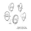 2023 Korean Simple Women Nightclub Ring Party Ring Geometric Carving Girl Student Ring Triangle Hollow Out Ring Set Combination