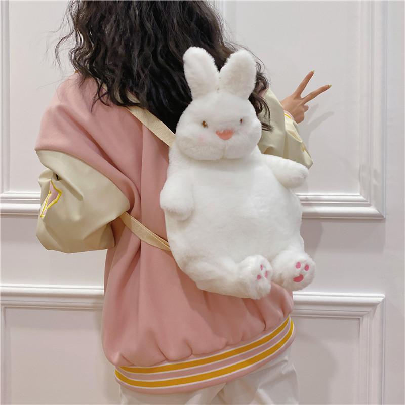 Girl Cartoon Panda Double Shoulder Backpack children's plush doll school bag women bag kindergarten school bag