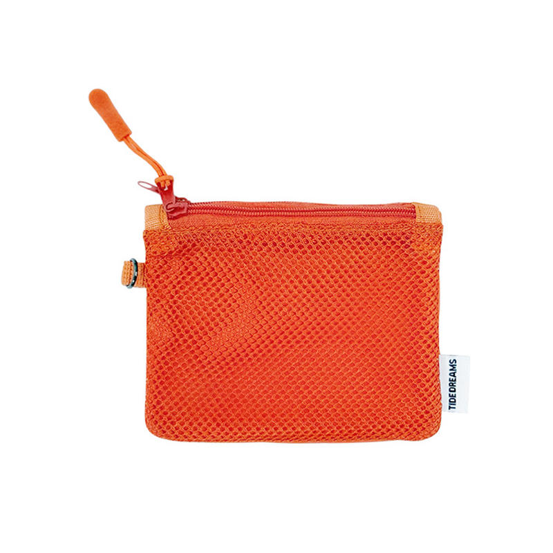 Double Zipper Mesh Storage Bag Double-layer Space Saving Portable Coin Purse Square Visible Travel Cosmetic Organizer Women
