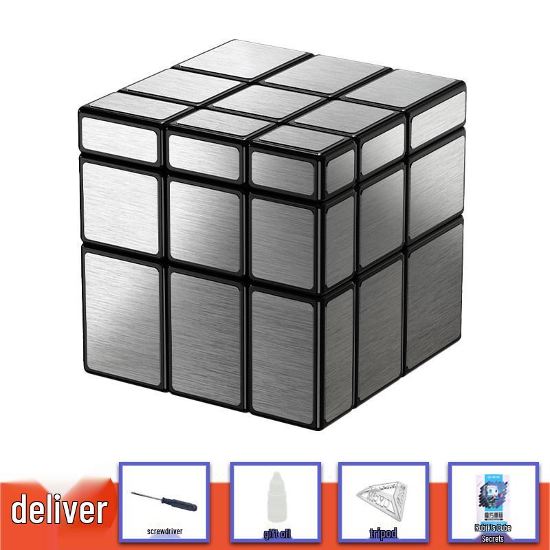 QiYi 3x3 Mirror S Cube: Smooth Brushed Puzzle for Kids, Fun Educational Toy