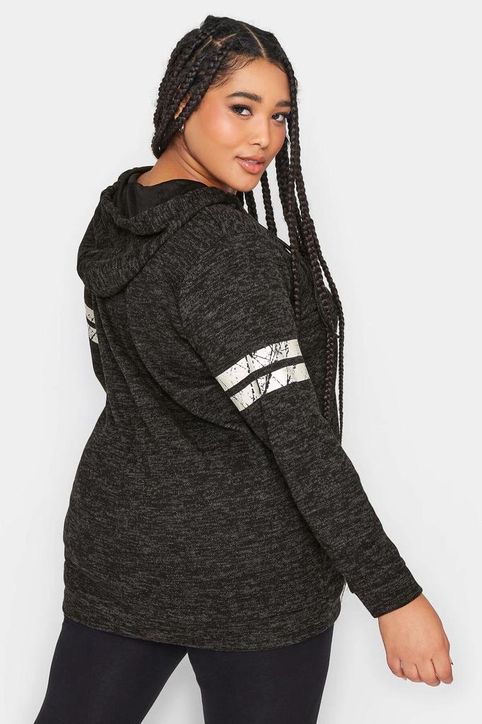 Women's Style Big Size Sweatshirt Plus Size V-Neck Printed Hooded Sweatshirt 302595