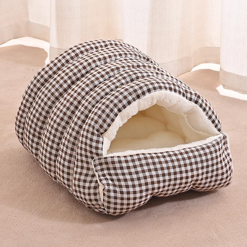 

Pet Nest 4-Season Washable Cat Tunnel Bed & Dog Mat - Warm and Enclosed for Winter S - 48x30x20cm