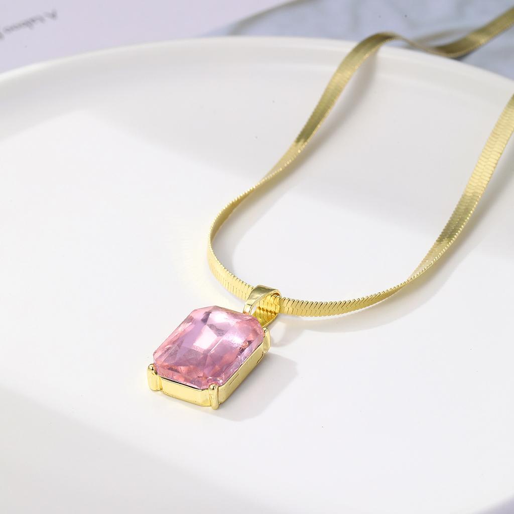 Halskette für Frauen Halsketten Vintage High Feeling Accessoires Kristallanhänger Schlangenkette Flache Schlangenkette Wunderschöne Elegante Halskette für Sie