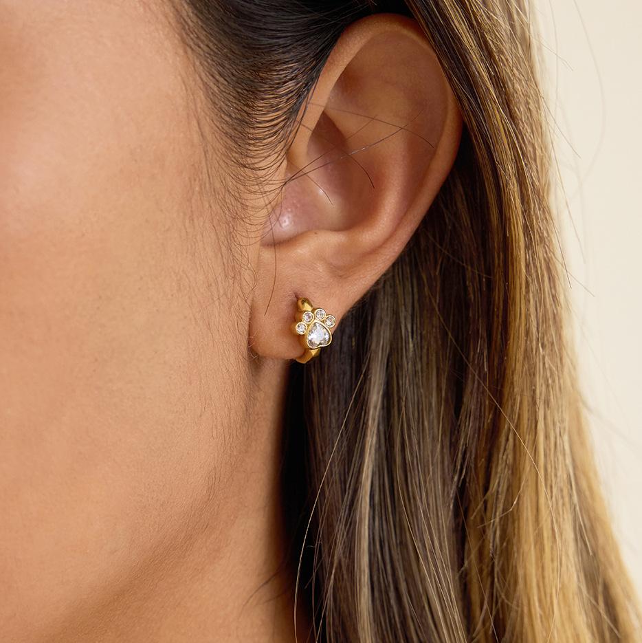 Leichter Luxus High-End-Gefühl Nische Zirkon Katzenpfoten Ohrringe Ohrringe Schmuck