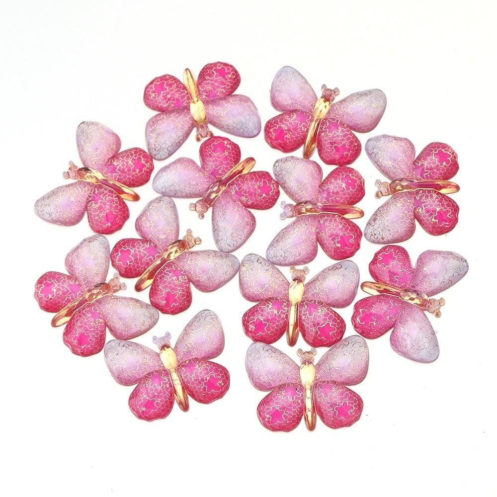Two-tone Gradient Butterfly Beads  For DIY Necklace Bracelet Jewelry Making Accessories