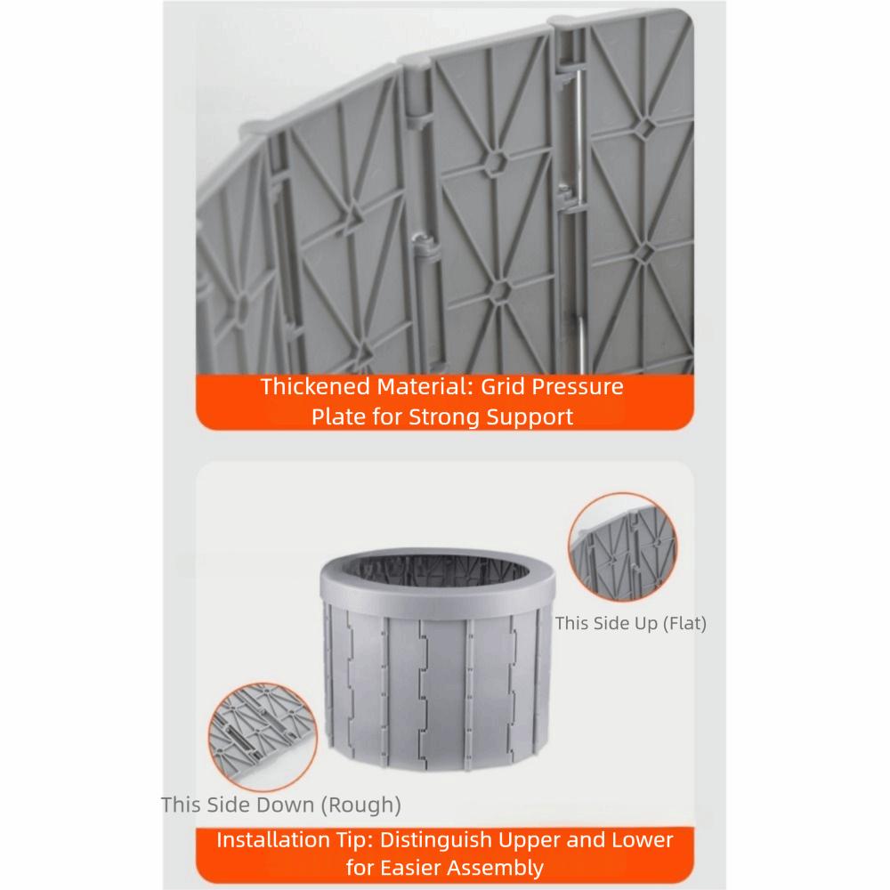 Easy To Store Outdoor Folding Toilet with Storage Bag Car Trash Can Compact Portable Potty  Travel