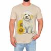 Cute Dog Mens T-Shirt Adorable Pup With Sunflowers Animal Lover Gift