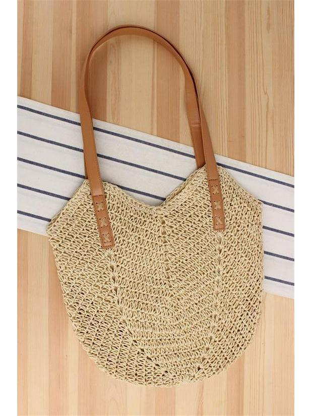 New Hollow Woven Paper Rope Shoulder Bag - Fashionable Casual Women's Beach Tote